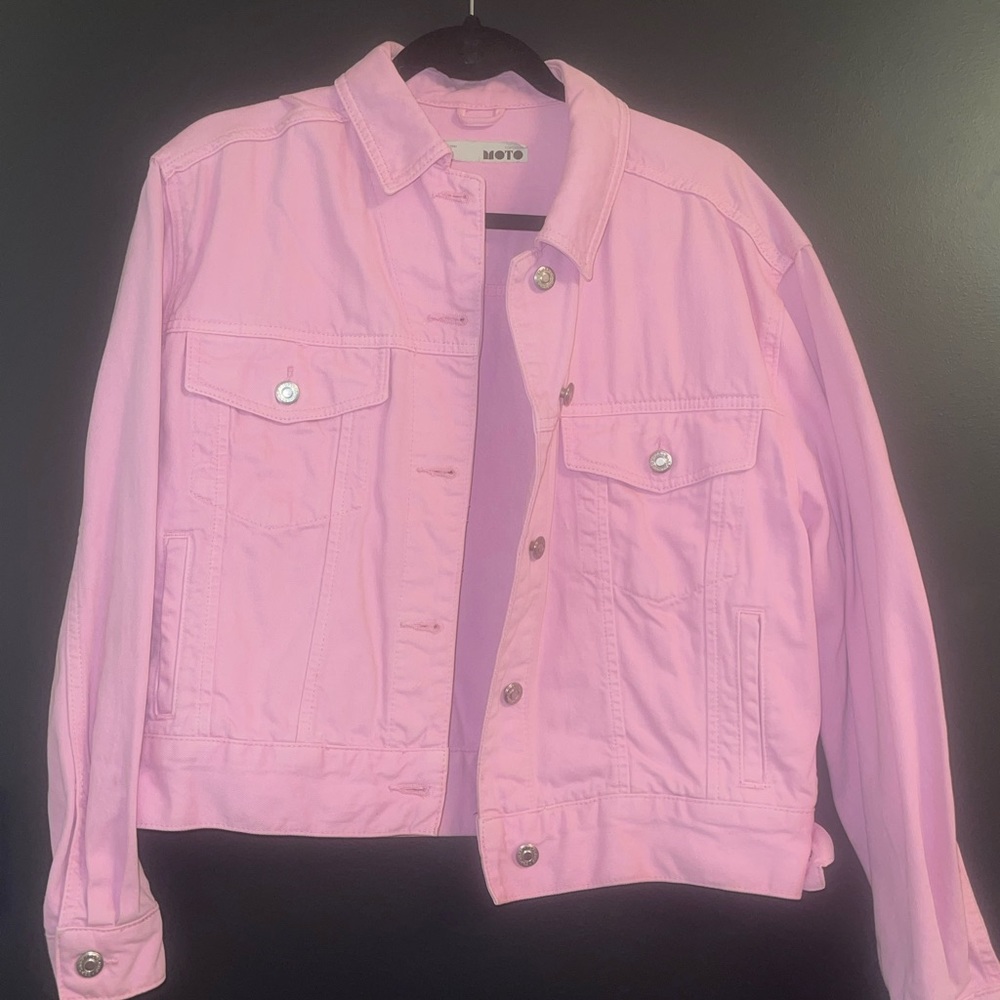 Topshop pink denim jacket